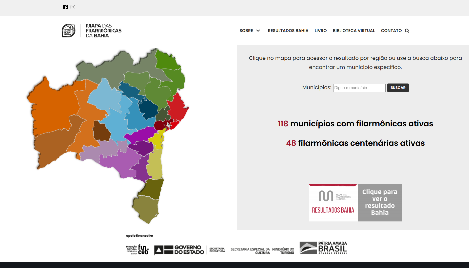 Mapa das Filarmônicas
